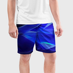 Шорты спортивные мужские Black and blue abstract background sport style, цвет: 3D-принт — фото 2