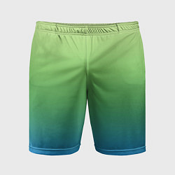 Мужские спортивные шорты Градиент зелёно-голубой