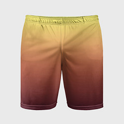 Мужские спортивные шорты Градиент приглушённый жёлто-бордовый