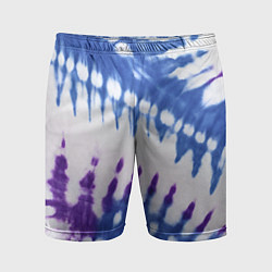 Шорты спортивные мужские Сине-фиолетовый узор тай дай, цвет: 3D-принт