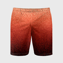 Мужские спортивные шорты Полосатый градиент оранжево-красный в чёрный