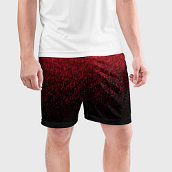 Шорты спортивные мужские Градиент мозаика красно-чёрный, цвет: 3D-принт — фото 2