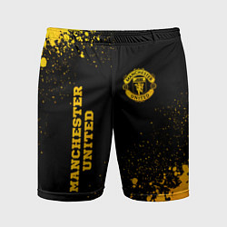 Мужские спортивные шорты Manchester United - gold gradient вертикально