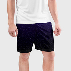 Шорты спортивные мужские Градиент ночной фиолетово-чёрный, цвет: 3D-принт — фото 2