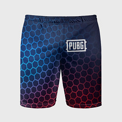 Шорты спортивные мужские PUBG неоновые соты, цвет: 3D-принт