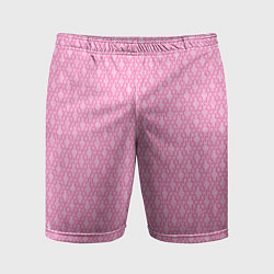 Шорты спортивные мужские Светлый розовый королевский узор, цвет: 3D-принт