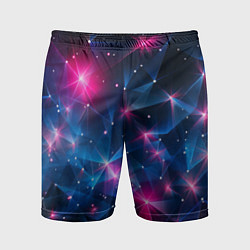 Мужские спортивные шорты Яркие неоновые вспышки в космосе