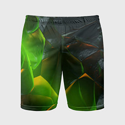 Мужские спортивные шорты Зеленая абстрактная неоновая текстура