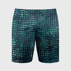 Шорты спортивные мужские Сине-бирюзовый абстрактный, цвет: 3D-принт
