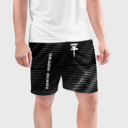 Шорты спортивные мужские Tokio Hotel metal rock lines, цвет: 3D-принт — фото 2