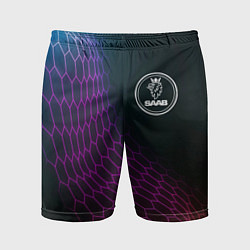 Мужские спортивные шорты Saab neon hexagon