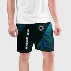 Шорты спортивные мужские Bayer 04 glitch blue, цвет: 3D-принт — фото 2