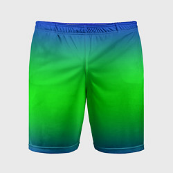 Шорты спортивные мужские Зелёный градиент текстура, цвет: 3D-принт