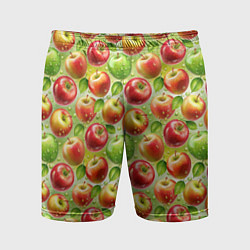 Шорты спортивные мужские Натуральные яблоки паттерн, цвет: 3D-принт
