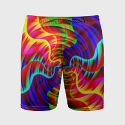 Шорты спортивные мужские Абстрактные волнистые линии, цвет: 3D-принт