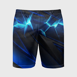 Мужские спортивные шорты Абстракция синяя из градиента и линий