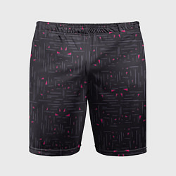 Мужские спортивные шорты Розовые треугольники на темном