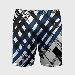 Мужские спортивные шорты Косая клетка бело-синяя