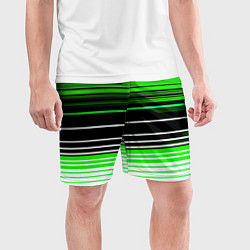Шорты спортивные мужские Разноцветные вертикальные линии, цвет: 3D-принт — фото 2