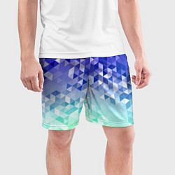 Шорты спортивные мужские Градиентная геометрия, цвет: 3D-принт — фото 2