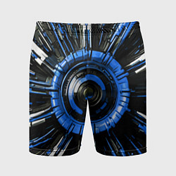 Шорты спортивные мужские Чёрно-синяя сфера киберпанк, цвет: 3D-принт