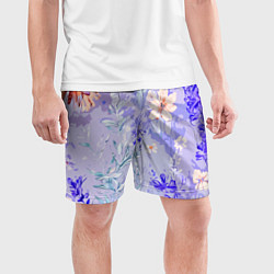 Шорты спортивные мужские Растения на розовом фоне, цвет: 3D-принт — фото 2