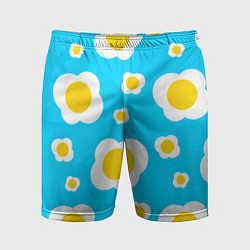 Шорты спортивные мужские Яичница голубая, цвет: 3D-принт