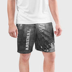 Шорты спортивные мужские Arsenal - grey gradient вертикально, цвет: 3D-принт — фото 2