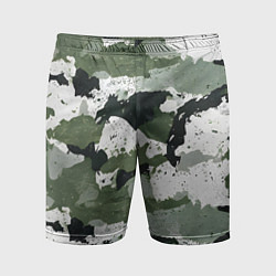 Шорты спортивные мужские Текстурный камуфляж, цвет: 3D-принт