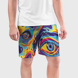 Шорты спортивные мужские Глаза вселенной, цвет: 3D-принт — фото 2