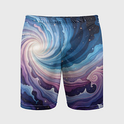 Шорты спортивные мужские Космическая волна, цвет: 3D-принт