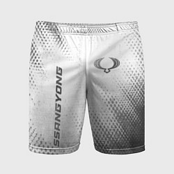 Мужские спортивные шорты SsangYong - white gradient вертикально