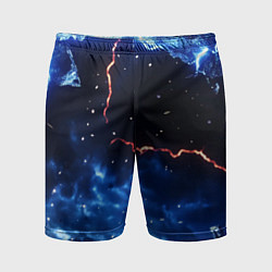 Шорты спортивные мужские Звезды и молнии в разломе плит, цвет: 3D-принт