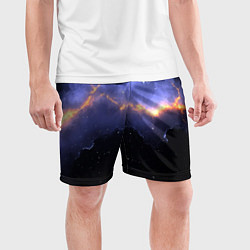 Шорты спортивные мужские Молния в фиолетовом небе текстура, цвет: 3D-принт — фото 2