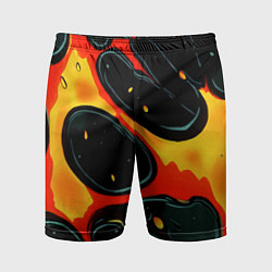 Шорты спортивные мужские Оранжевые разломы текстура, цвет: 3D-принт
