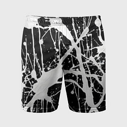Шорты спортивные мужские Брызги белой краски, цвет: 3D-принт