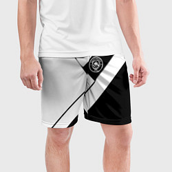 Шорты спортивные мужские Манчестер Юнайтед геометрия, цвет: 3D-принт — фото 2