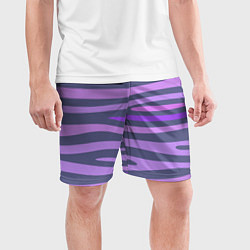 Шорты спортивные мужские Лавандовые волны, цвет: 3D-принт — фото 2