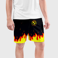 Шорты спортивные мужские BMW огненный, цвет: 3D-принт — фото 2