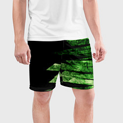 Шорты спортивные мужские Color green black, цвет: 3D-принт — фото 2