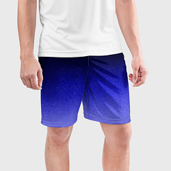 Шорты спортивные мужские Градиент индиго из чёрно в синий текстура крошка, цвет: 3D-принт — фото 2
