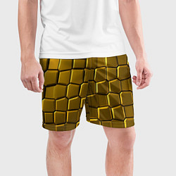 Шорты спортивные мужские Золотые слитки, цвет: 3D-принт — фото 2