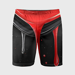 Мужские спортивные шорты Красная и черная краска текстура