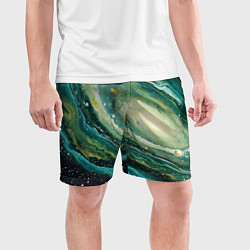 Шорты спортивные мужские Зеленая вселенная, цвет: 3D-принт — фото 2