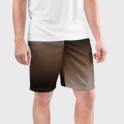 Шорты спортивные мужские Чёрно-коричневый текстурный градиент пополам, цвет: 3D-принт — фото 2