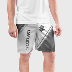 Шорты спортивные мужские Suzuki - white gradient вертикально, цвет: 3D-принт — фото 2
