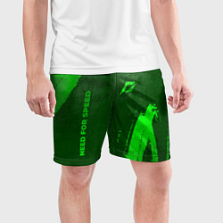 Шорты спортивные мужские Need for Speed - green gradient вертикально, цвет: 3D-принт — фото 2