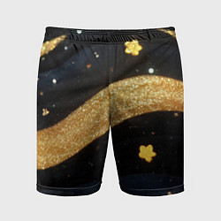 Шорты спортивные мужские Золотые волны текстура, цвет: 3D-принт