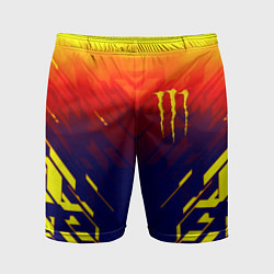 Шорты спортивные мужские Monster energy geometry yellow, цвет: 3D-принт