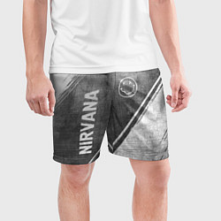 Шорты спортивные мужские Nirvana - grey gradient вертикально, цвет: 3D-принт — фото 2